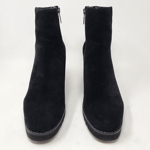 Blondo Bootie Women 9.5M Rana Black Suede Block Heel Side Zip Waterproof - Picture 3 of 11